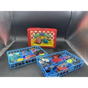 Vintage Tara Toy 24 Car Case Red # 20150 Including 22 Cars Hot Wheels Matchbox
